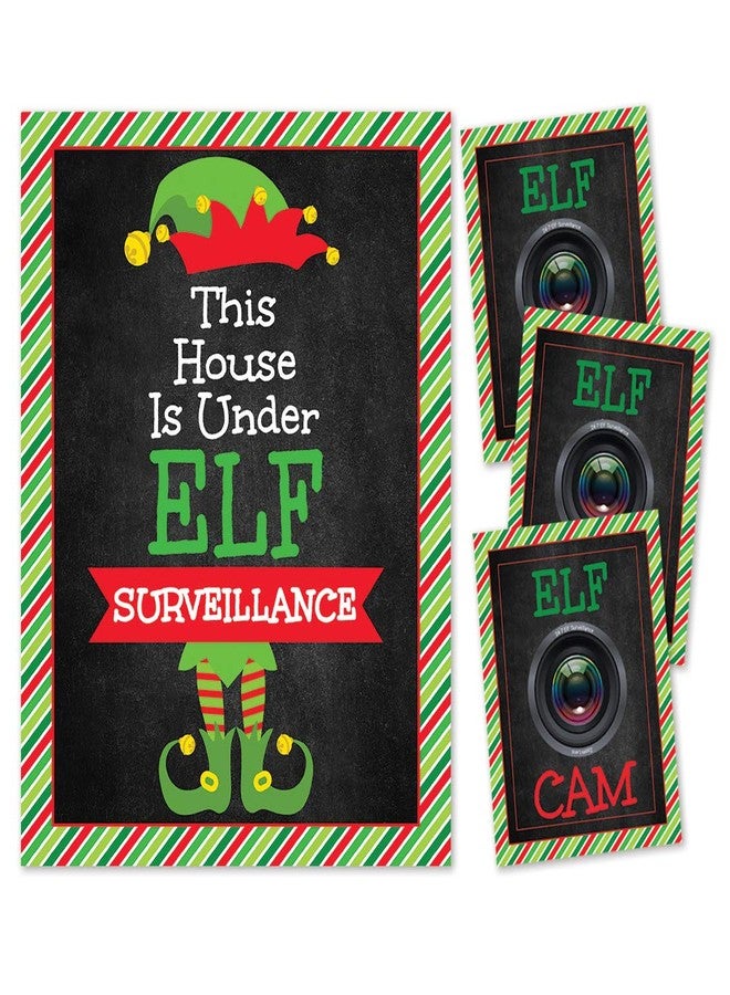 Pink Pixie Studio North Pole Elf Surveillance Sign - 3 Elf Flat Paper Cams & Letter - Santa Camera, Kids Tradition - Wall or Shelf Decoration (NOT REAL CAMERAS) - Image 3
